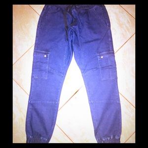 Denim Cargo Joggers